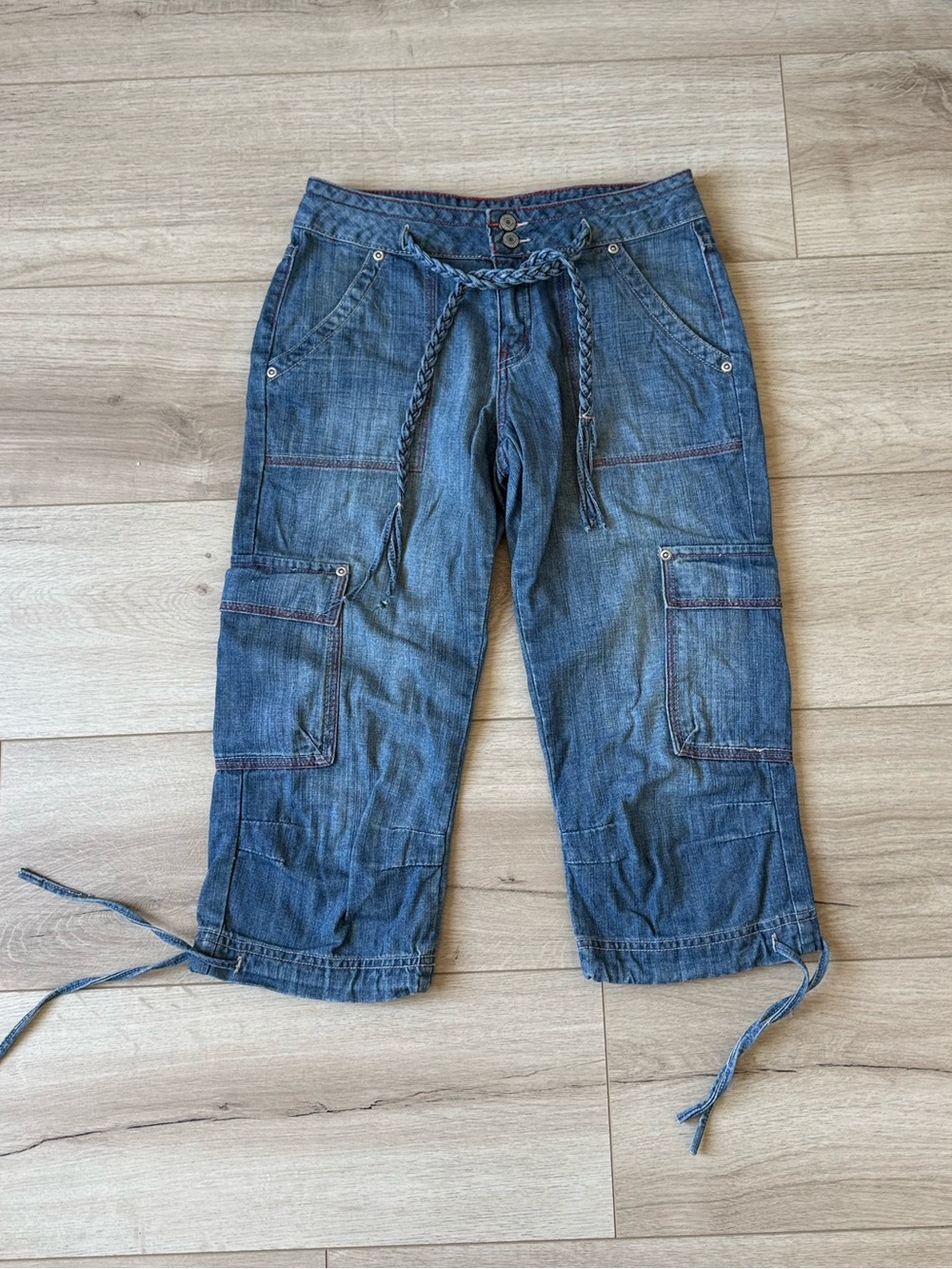 Limited Too Blue Denim Skirt with Red Stitching